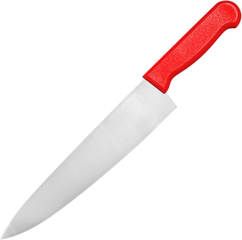 Kitchen Master 10 Inch Stainless Steel Professional Chef Knife (Red) - Image 1